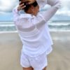 White cotton shirt cover up