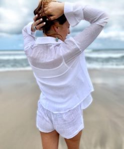 White cotton shirt cover up