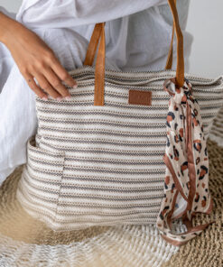 San Remo Beach Tote-Black White