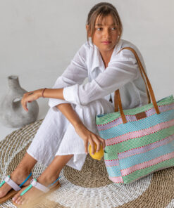 Florence Pocket Tote Bag-Green Violet