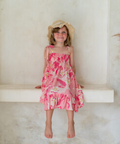 Shelby Shirred Dress-Tropical Hibiscus