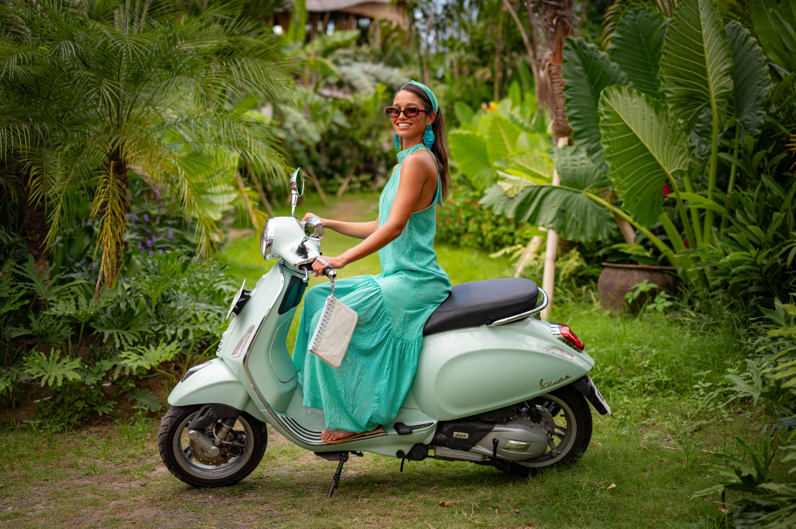 Charlton Maxi Dress - Polkadot Green - Image 3