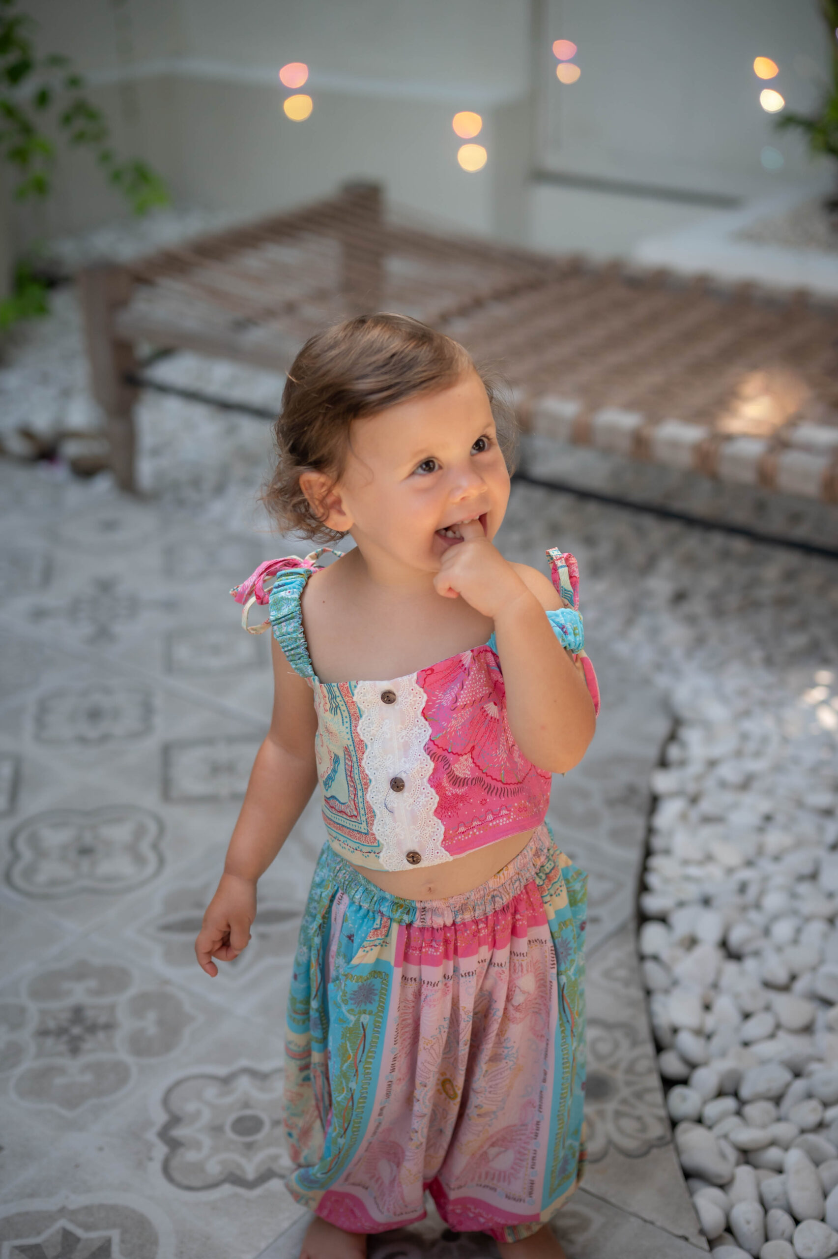 Heidi Harem Pants in Guava – soft rayon baggy pants for kids