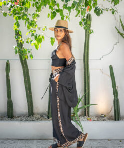 Leoni Kimono-Black Leopard