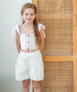 Bellina Balloon Kids Shorts-White