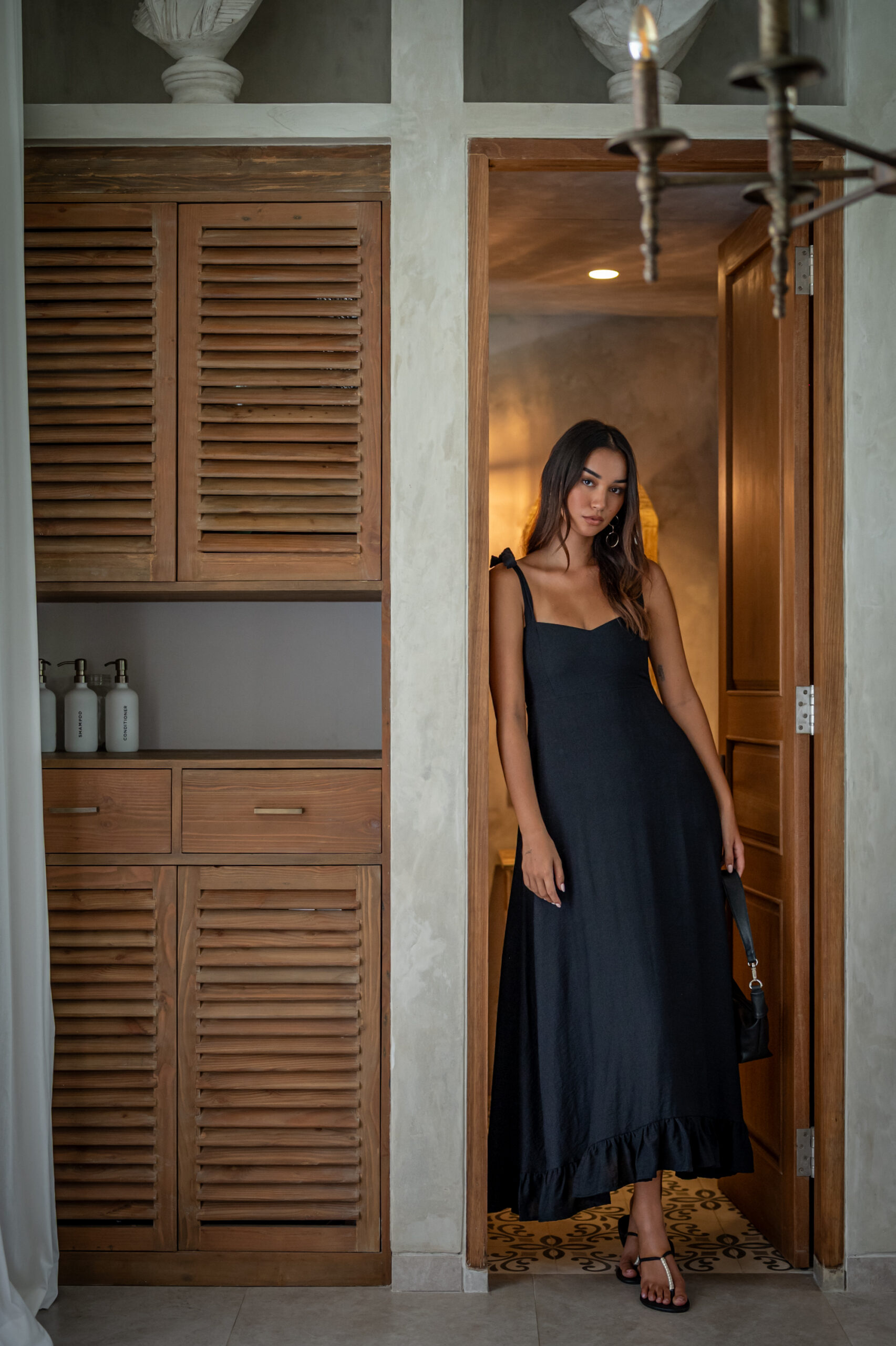 Black maxi dress Bali resort wear