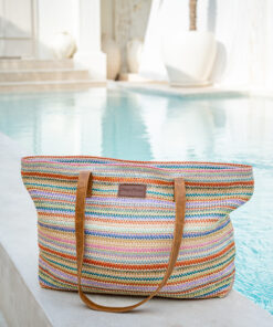 Laguna Beach Tote – Beige Purple