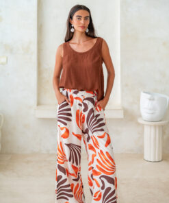 Taya Pants – Seaweed Terracotta