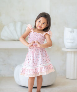 Mini Leela Skirt-Gingham Peach